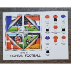 FUTBOL GIBRALTAR HOJA BLOQUE NUEVA MINT